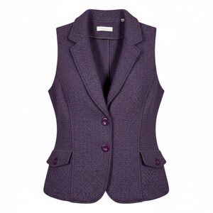 Coldwater Creek Purple Wool‎ Blend Boucle Vest Cottagecore Aesthetic Women's - M